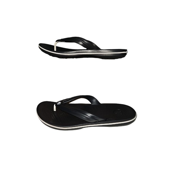 CROCS Crocband Black Textured Sandals - Picture 2 of 5
